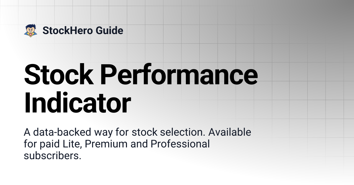 Stock Performance Indicator | StockHero Guide